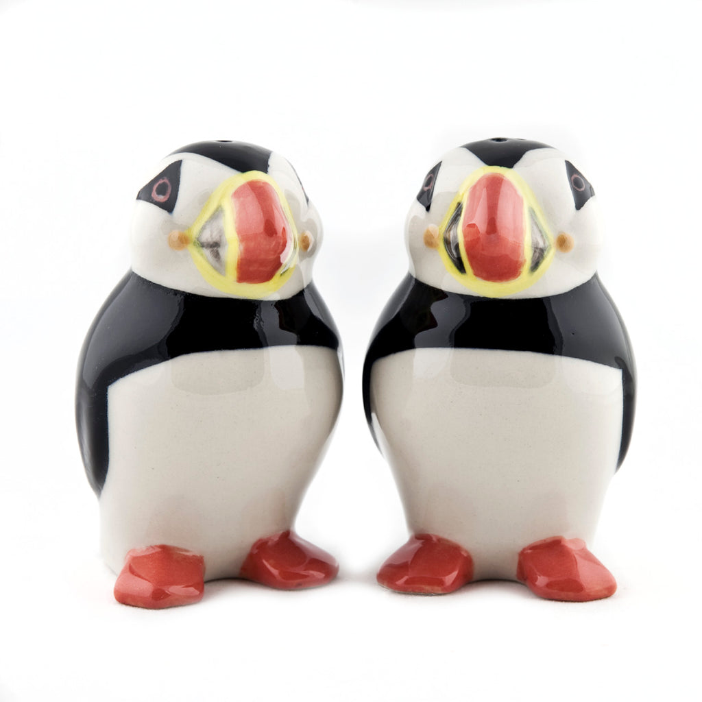 greige Puffin Salt & Pepper Shakers by Quail Ceramics