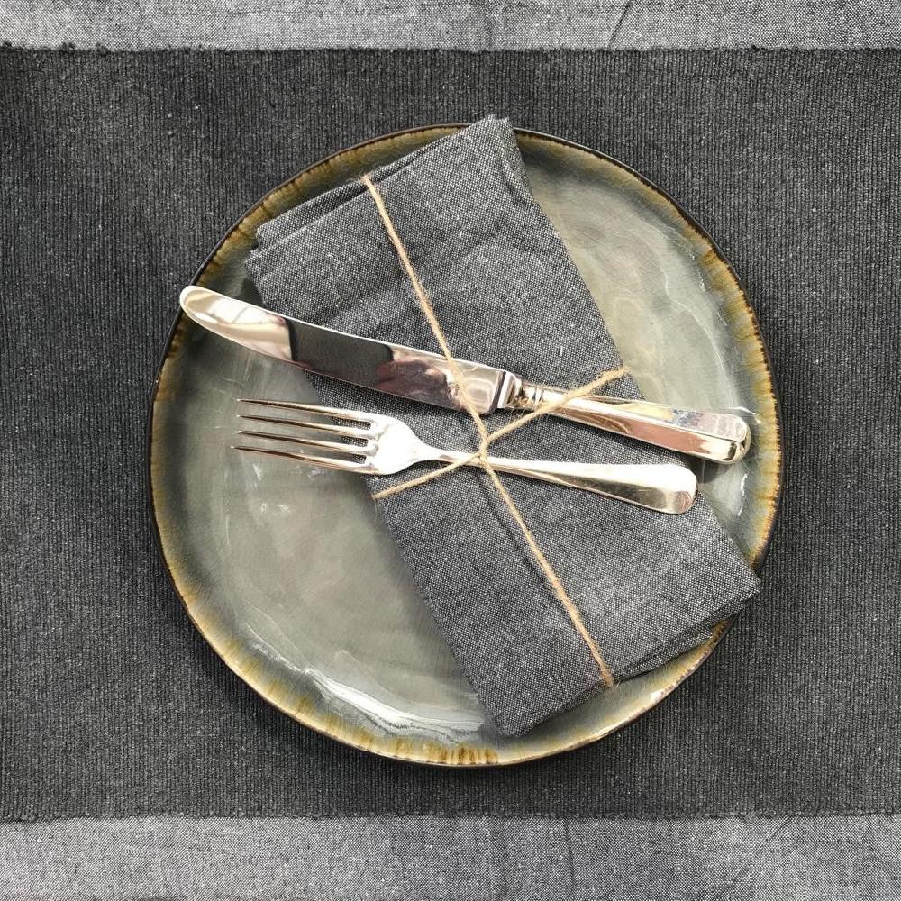 Greige Recycled Cotton Tableware - Table Runner - 33x90cm