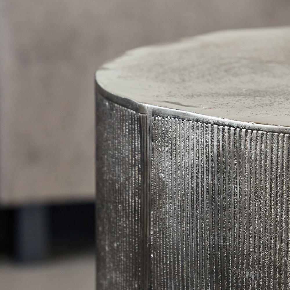 Greige Round Brushed Silver Coffee Table - Rota - By House Doctor Denmark