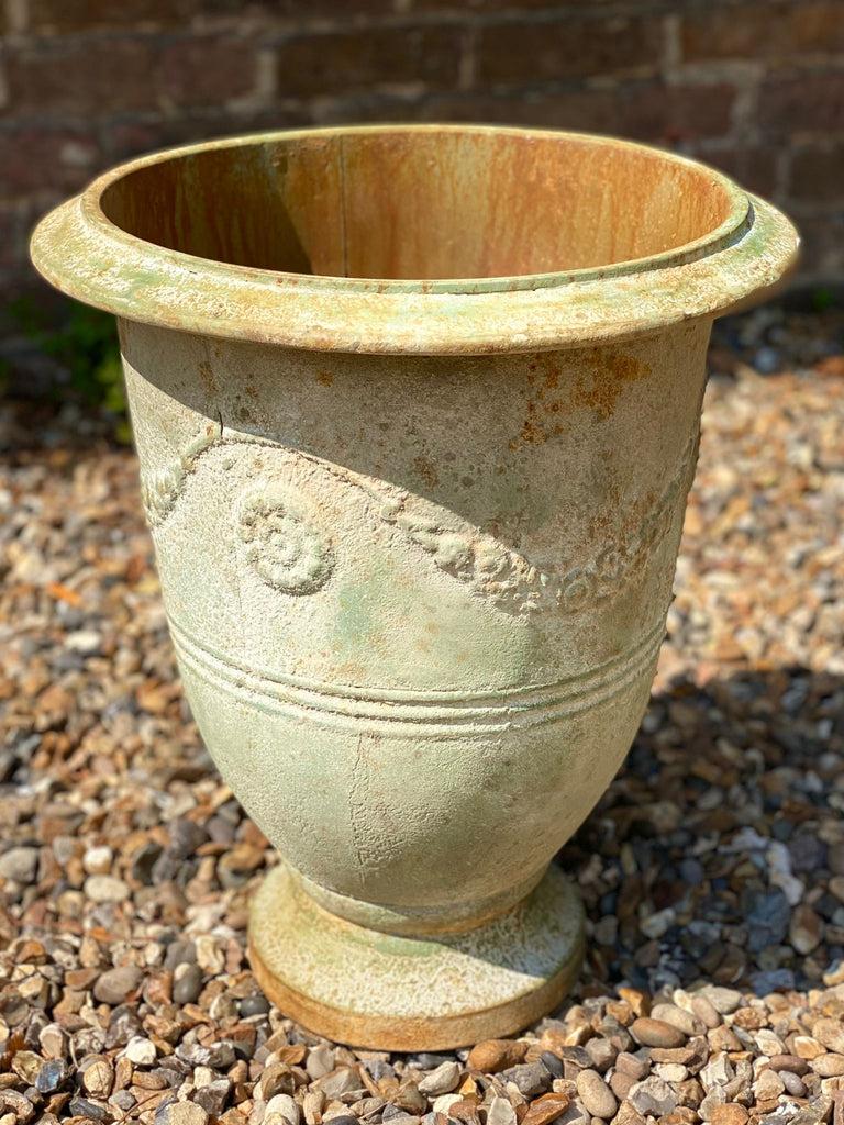 Greige Rustic Iron Urn Planters - Versailles - Various Sizes