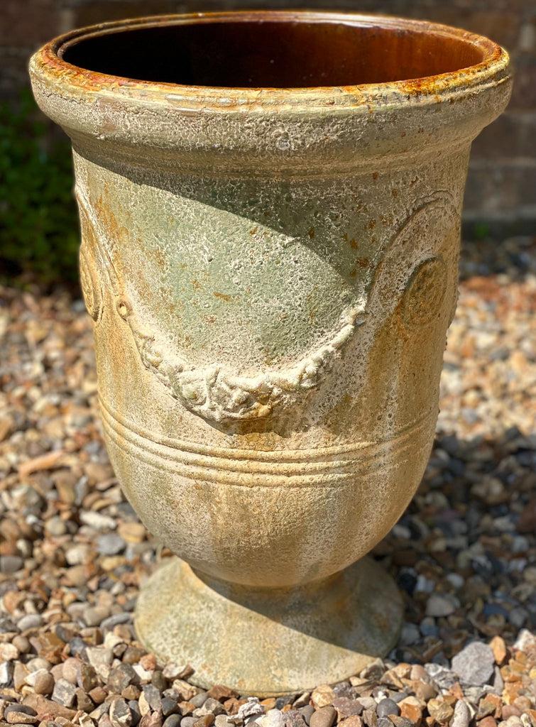 Greige Rustic Iron Urn Planters - Versailles - Various Sizes