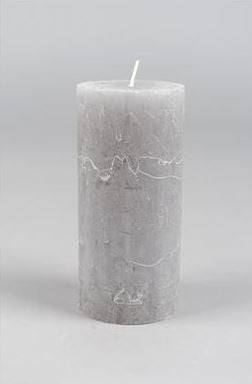 Greige Rustic Pillar Candle - Mouse Grey - Various Sizes