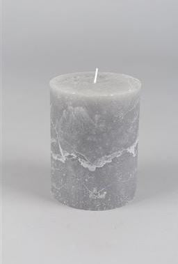 greige Rustic Pillar Candle - Mouse Grey - Various Sizes