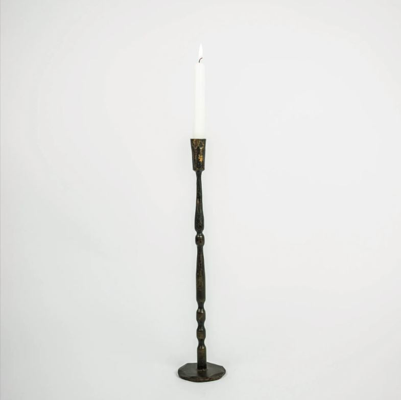 Greige Sabine Tall Iron Candle Holders - 41 46 And 51cm