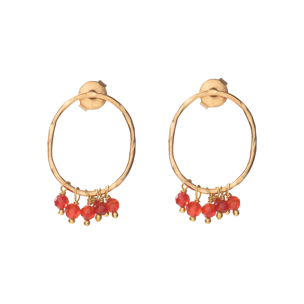 Greige Serenity Carnelian Gold Plated Earrings - A Beautiful Story