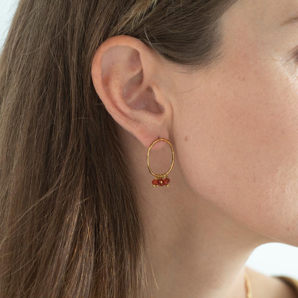 greige Serenity Carnelian Gold Plated Earrings - A Beautiful Story