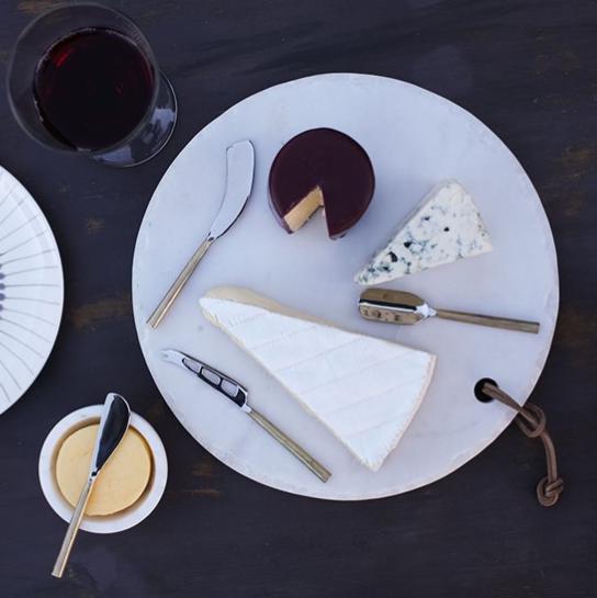 Greige Set Of Four Hand-Forged Cheese Knives - Brushed Gold Finish