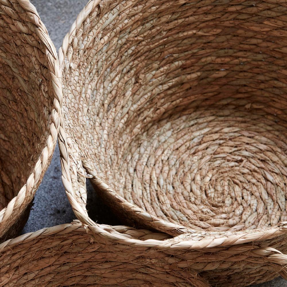Greige Set Of Three Natural Baskets - Jat - House Doctor