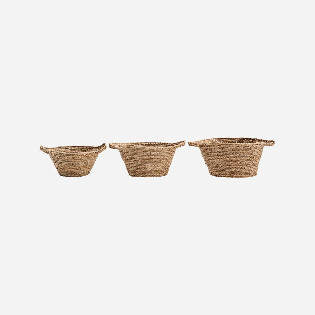 Greige Set Of Three Natural Baskets - Jat - House Doctor