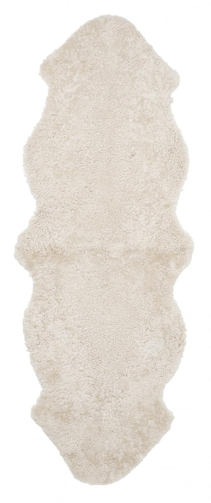 Greige Short Curly Australian Sheepskin Rug Or Throw - Double Skin
