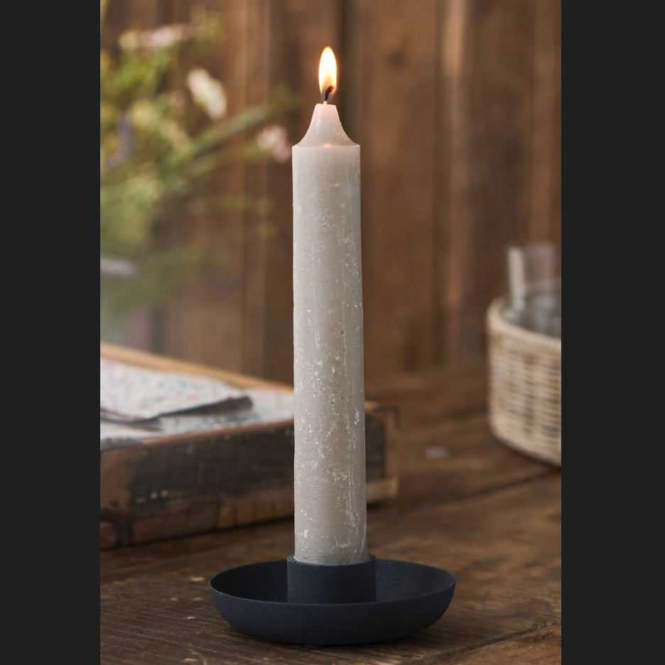 Greige Simple Black Metal Candle Holder For 3.8cm Diameter Candle