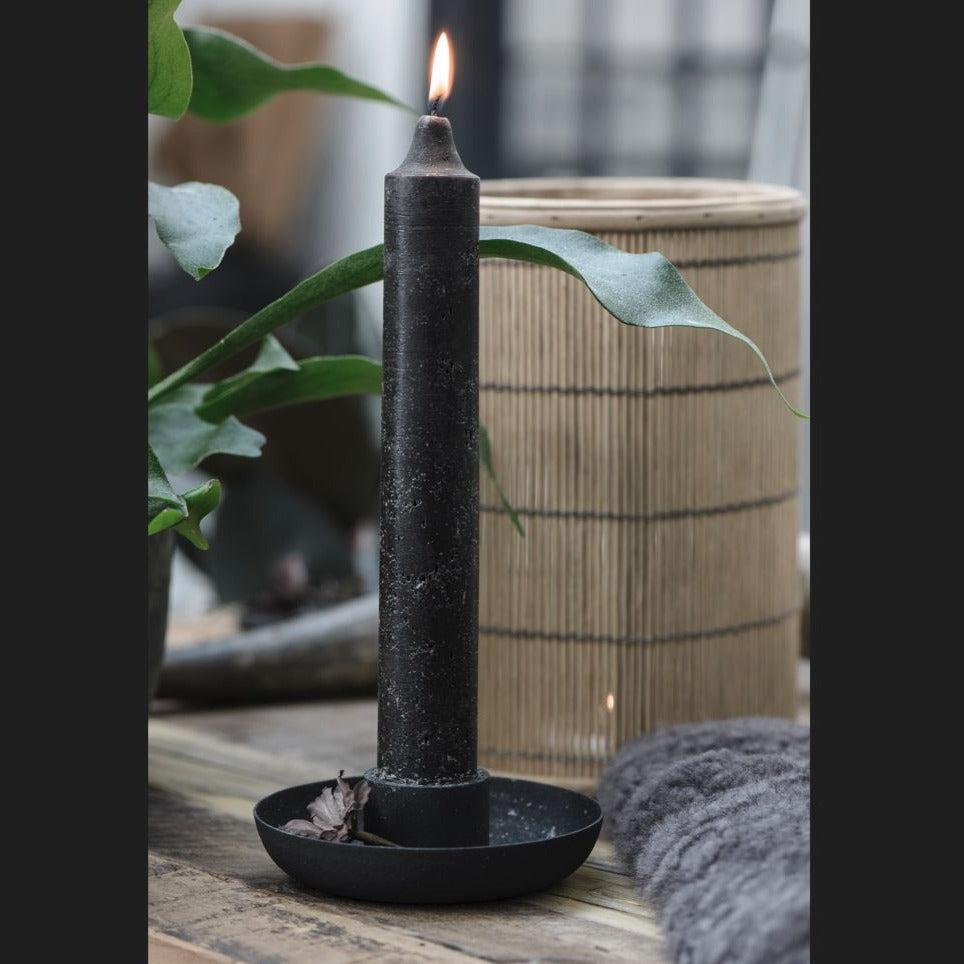 greige Simple Black Metal Candle Holder for 3.8cm Diameter Candle
