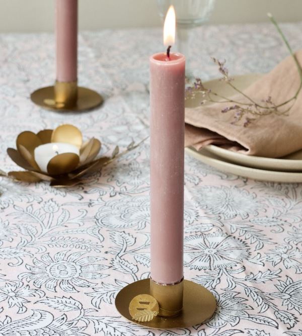 greige Simple Brass Candle Holder for Dinner Candle