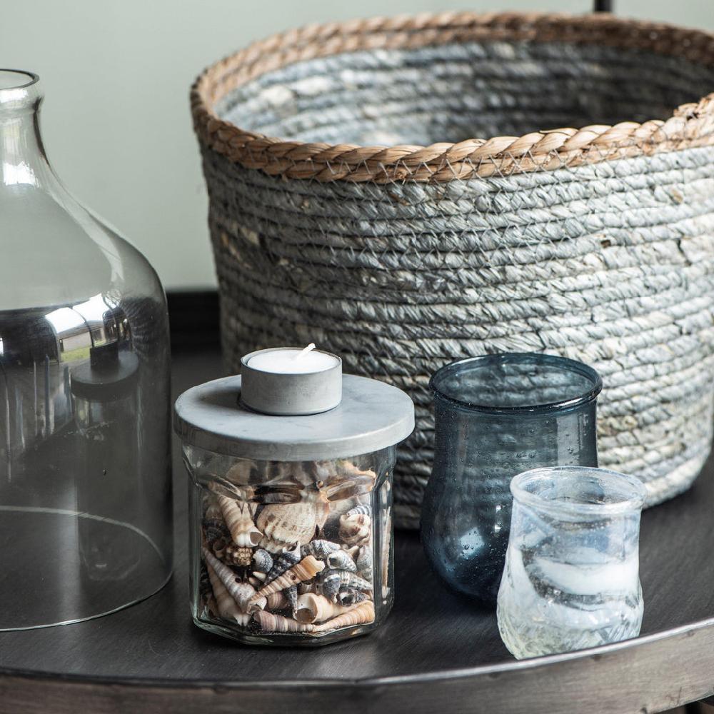 Greige Simple Rustic Zinc Candleholder For 3.8cm Diameter Candle Or Tealight