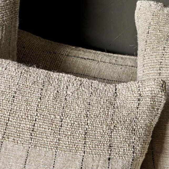 Greige Slubby Handwoven Linen Cushion With Filler - Three Sizes