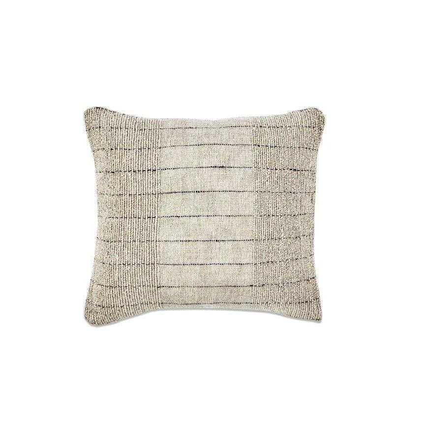 Greige Slubby Handwoven Linen Cushion With Filler - Three Sizes