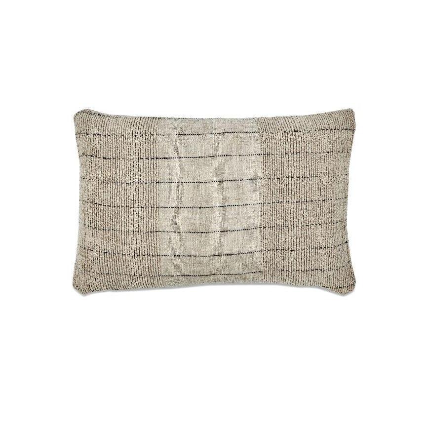Greige Slubby Handwoven Linen Cushion With Filler - Three Sizes