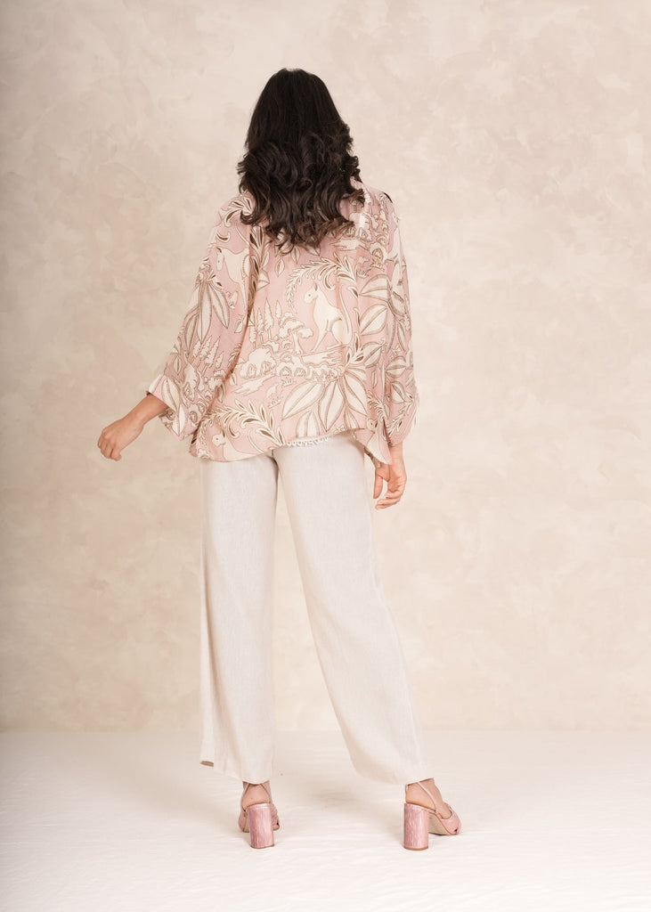 Greige Sphinx Plaster Pink Kimono - One Hundred Stars