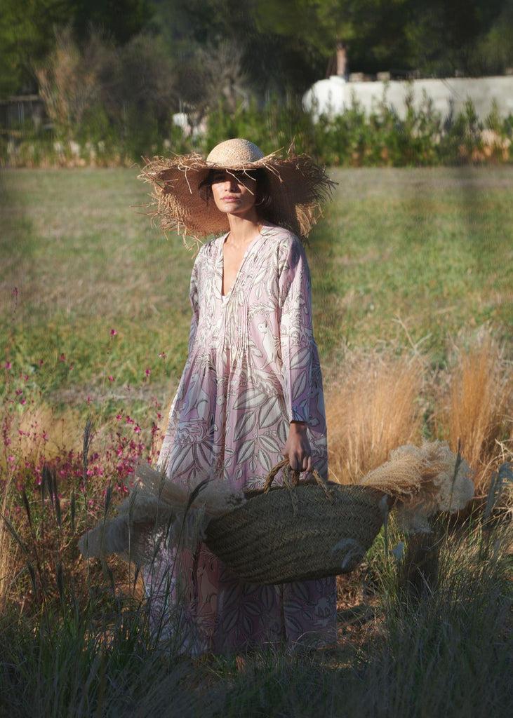 greige Sphinx Plaster Pink Pinch Pleat Dress - One Hundred Stars