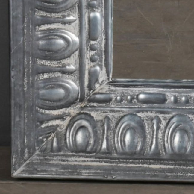 Greige Square Zinc Mirror - 19th Century Reproduction