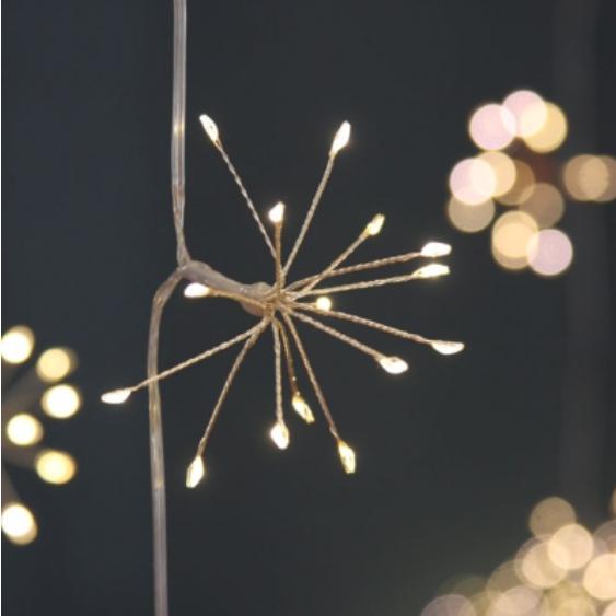 greige Starburst Light Chain - Black Copper or Silver - Mains