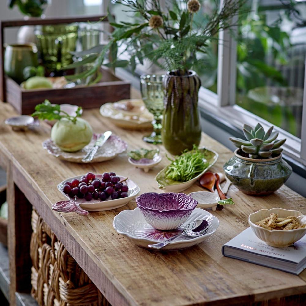 Greige Stoneware Veggie Series - Purple Lettuce Plate