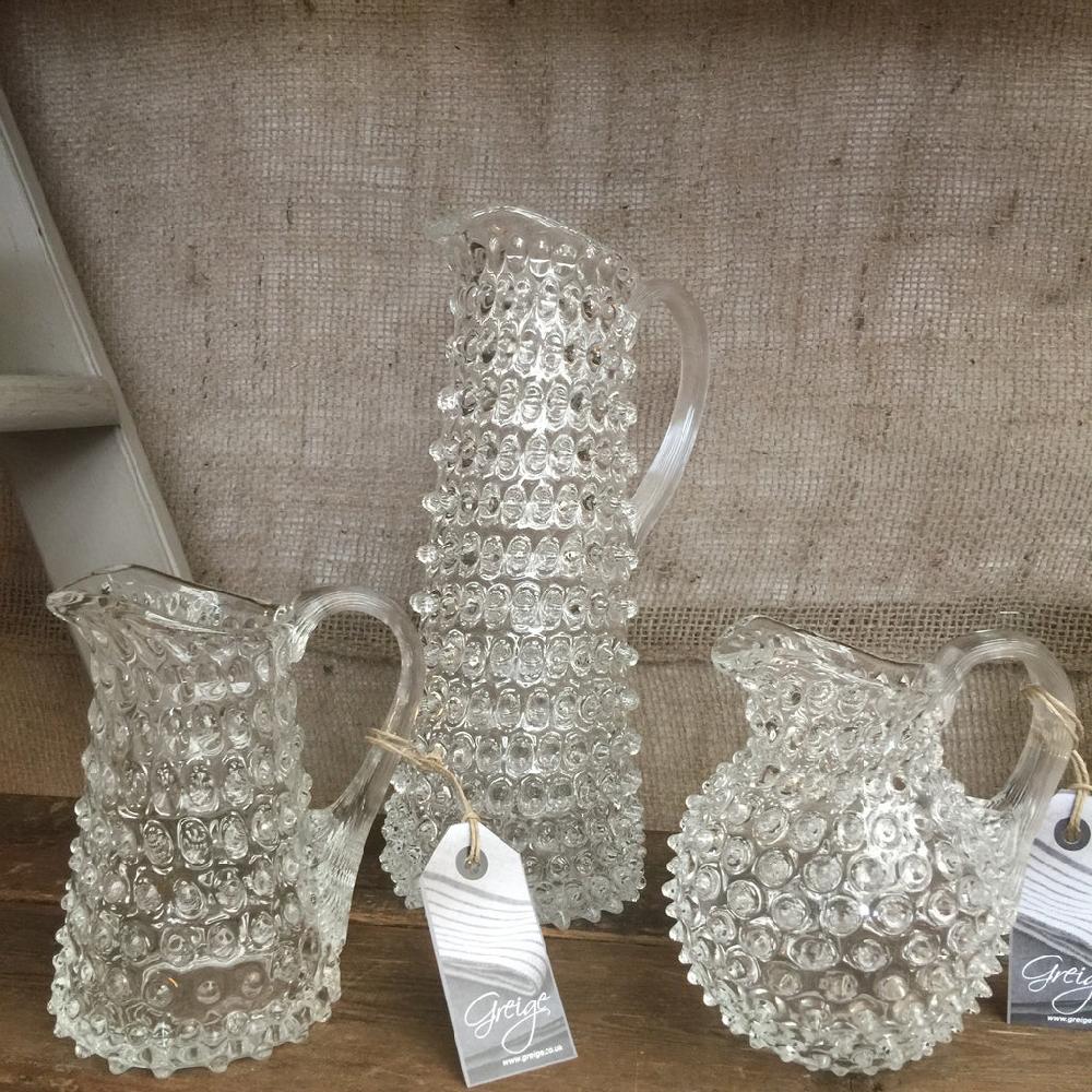 Greige Straight-Sided Hobnail Jug - Small 350ml - Various Colours