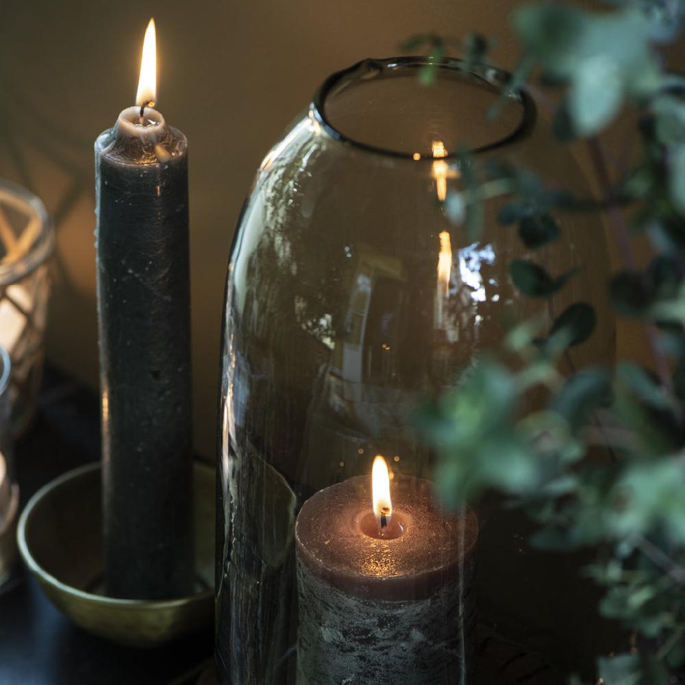 Greige Tall Thin Pillar Candle - Diameter 3.8cm X Height 25cm