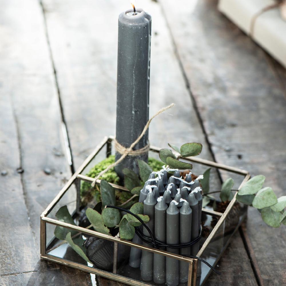 Greige Tall Thin Pillar Candle - Diameter 3.8cm X Height 25cm