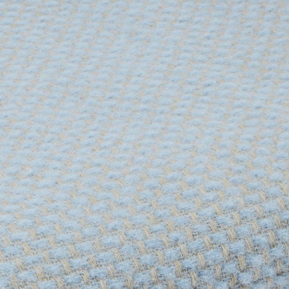 greige Twill Pure New Wool Throw - Oatmeal and Duck Egg