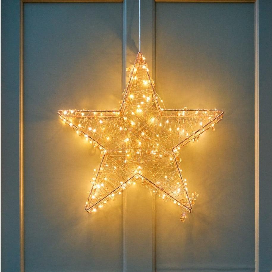 Greige Twinkling Copper Star LED Light Decoration - Large