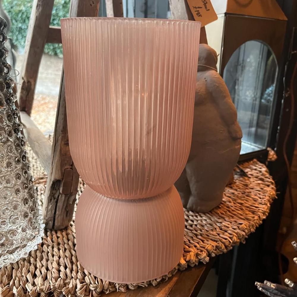 Greige Use Anywhere Lamp - Boston - Frosted Old Pink - Large