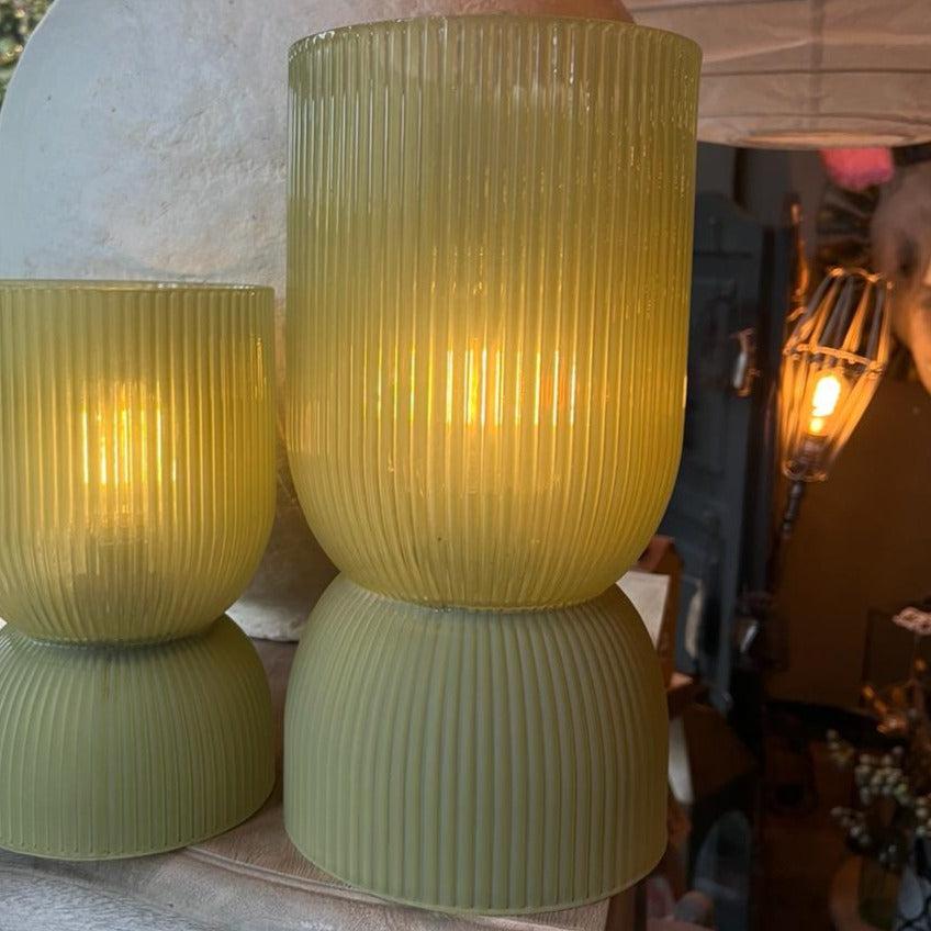 greige Use Anywhere Lamp - Boston - Frosted Olive Green - Large
