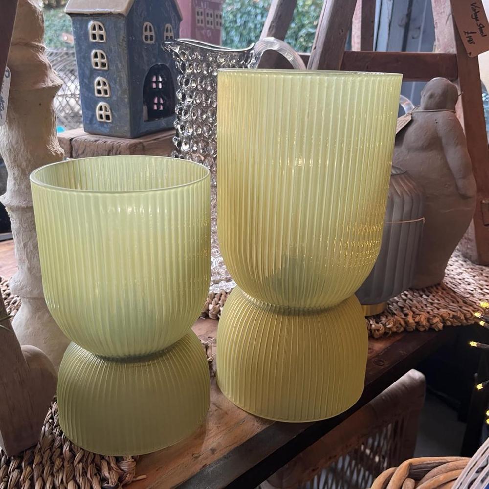 Greige Use Anywhere Lamp - Boston - Frosted Olive Green - Small