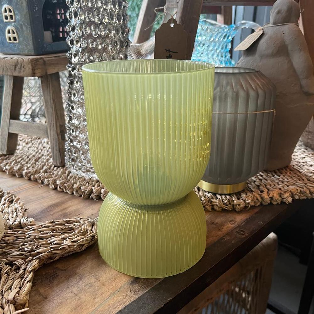 Greige Use Anywhere Lamp - Boston - Frosted Olive Green - Small