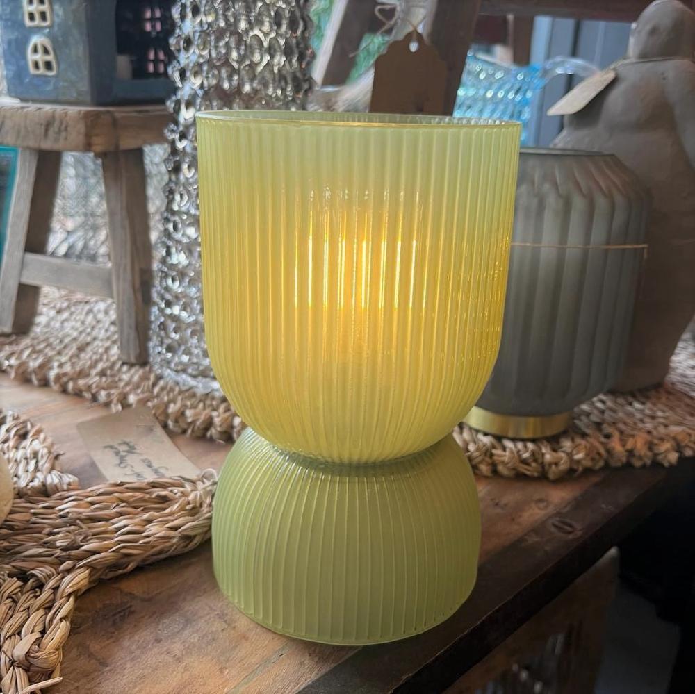 greige Use Anywhere Lamp - Boston - Frosted Olive Green - Small