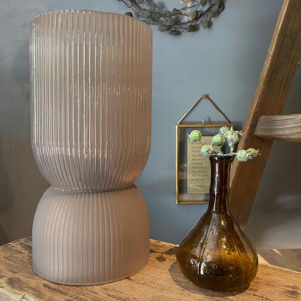 Greige Use Anywhere Lamp - Boston - Frosted Taupe Brown - Large