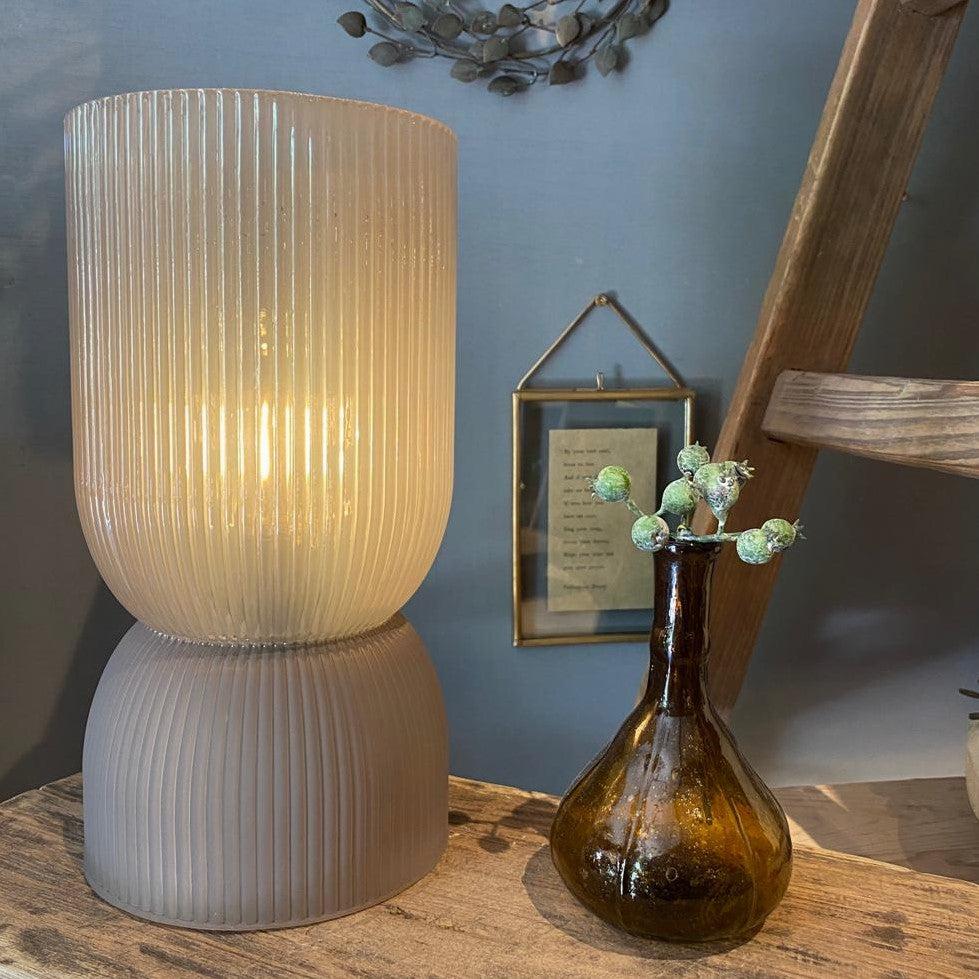 greige Use Anywhere Lamp - Boston - Frosted Taupe Brown - Large