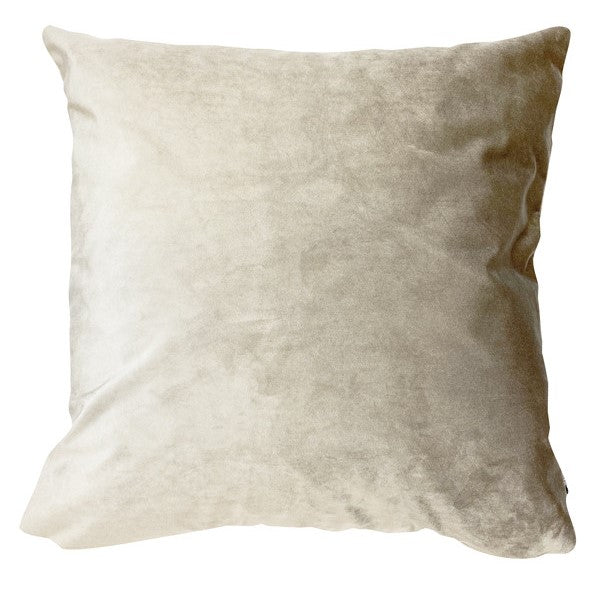 Greige Velvet Cushion - Creme De La Creme - 50 X 50 - Vanilla Fly