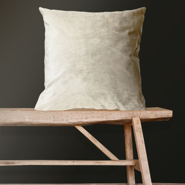 greige Velvet Cushion - Creme de la Creme - 50 x 50 - Vanilla Fly