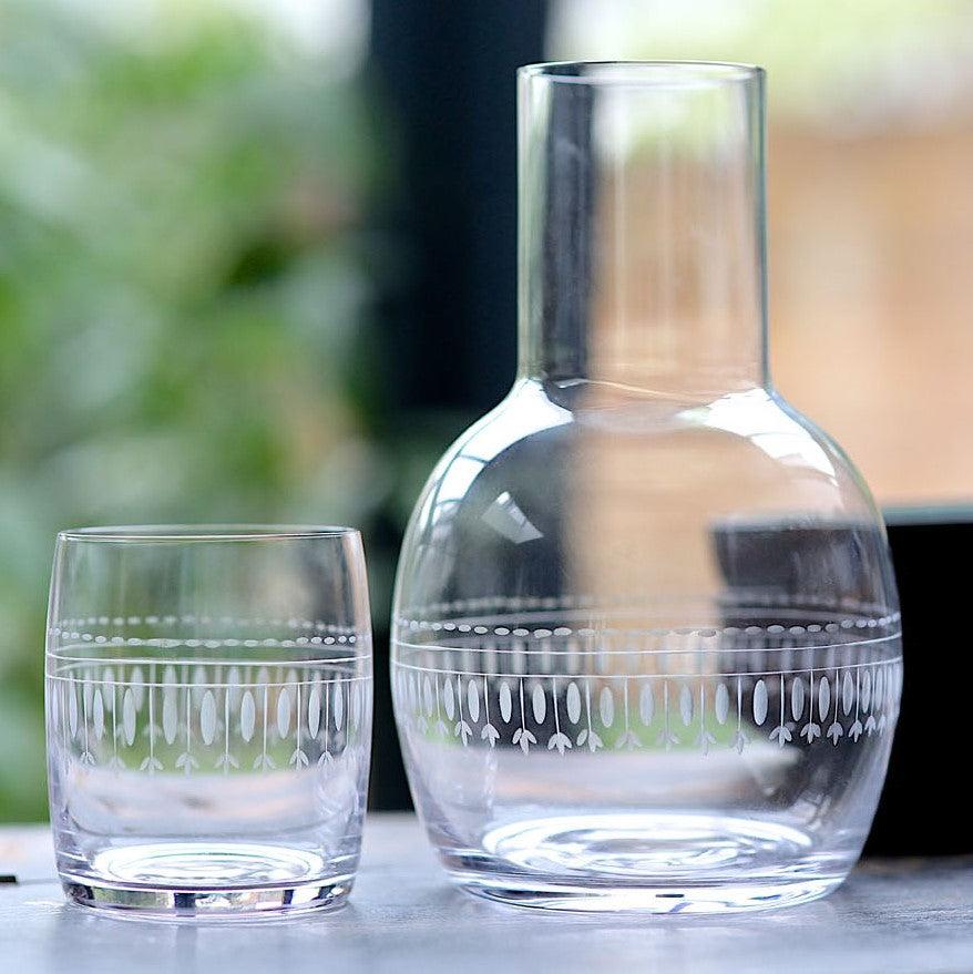Greige Vintage Style Carafe And Glass Set - Four Styles