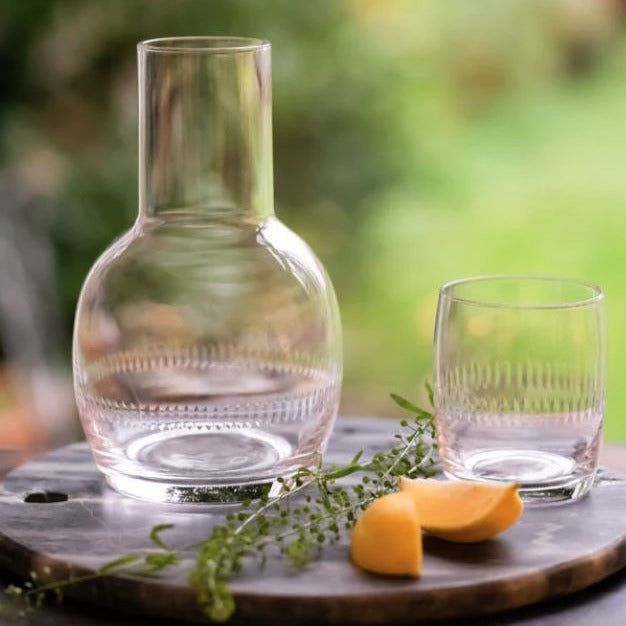 Greige Vintage Style Carafe And Glass Set - Four Styles