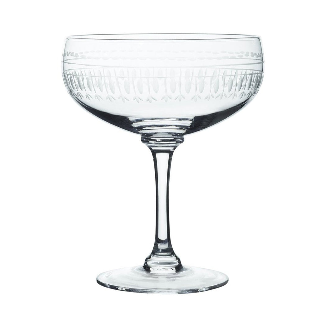 Greige Vintage Style Cocktail Glass - Boxed Set Of Four