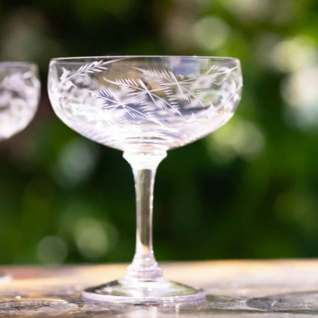 Greige Vintage Style Cocktail Glass - Boxed Set Of Four