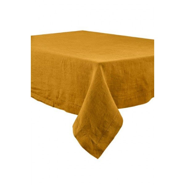 Greige Washed Linen Tablecloth - Granite Natural Bronze Khaki Or White