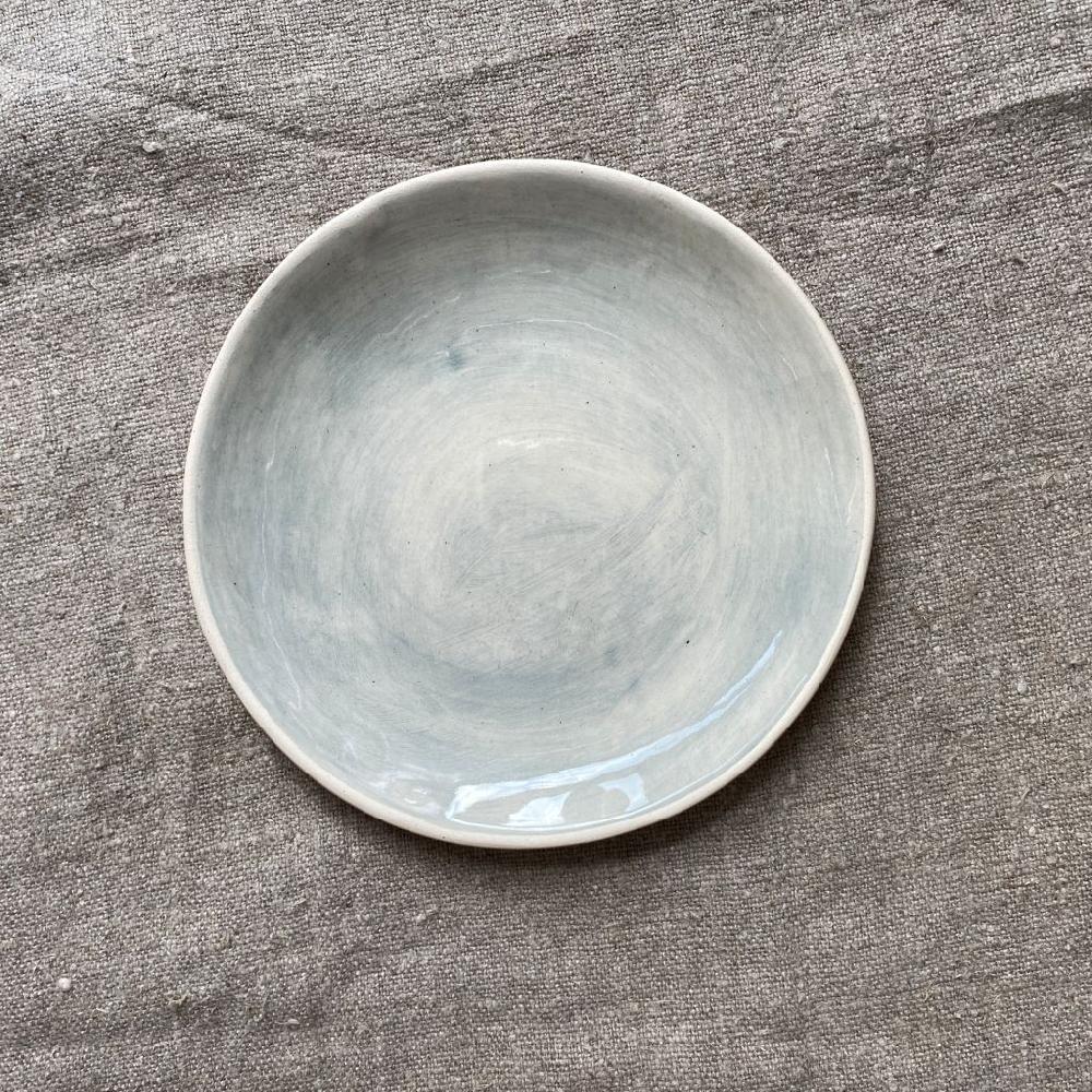 Greige Wonki Ware 23cm Side Plate - Duck Egg Wash Or Lace