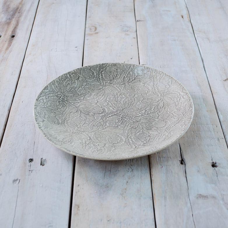 greige Wonki Ware 23cm Side Plate - Warm Grey Wash or Lace