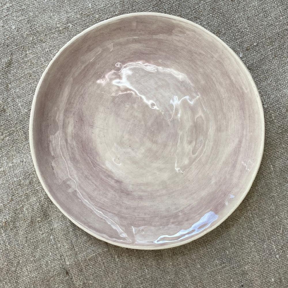 Greige Wonki Ware 28cm Dinner Plate - Aubergine Wash Or Lace