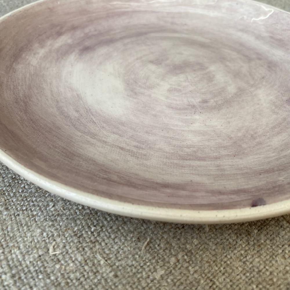 Greige Wonki Ware 28cm Dinner Plate - Aubergine Wash Or Lace