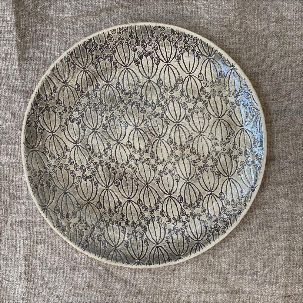 Greige Wonki Ware 28cm Dinner Plate - Charcoal Wash Or Lace